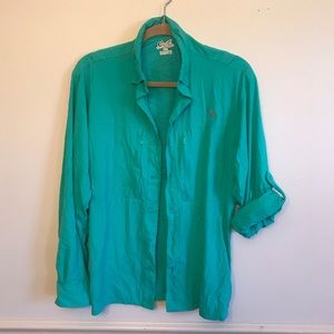 World Wide Sportsman S Blue Button-Down Shirt